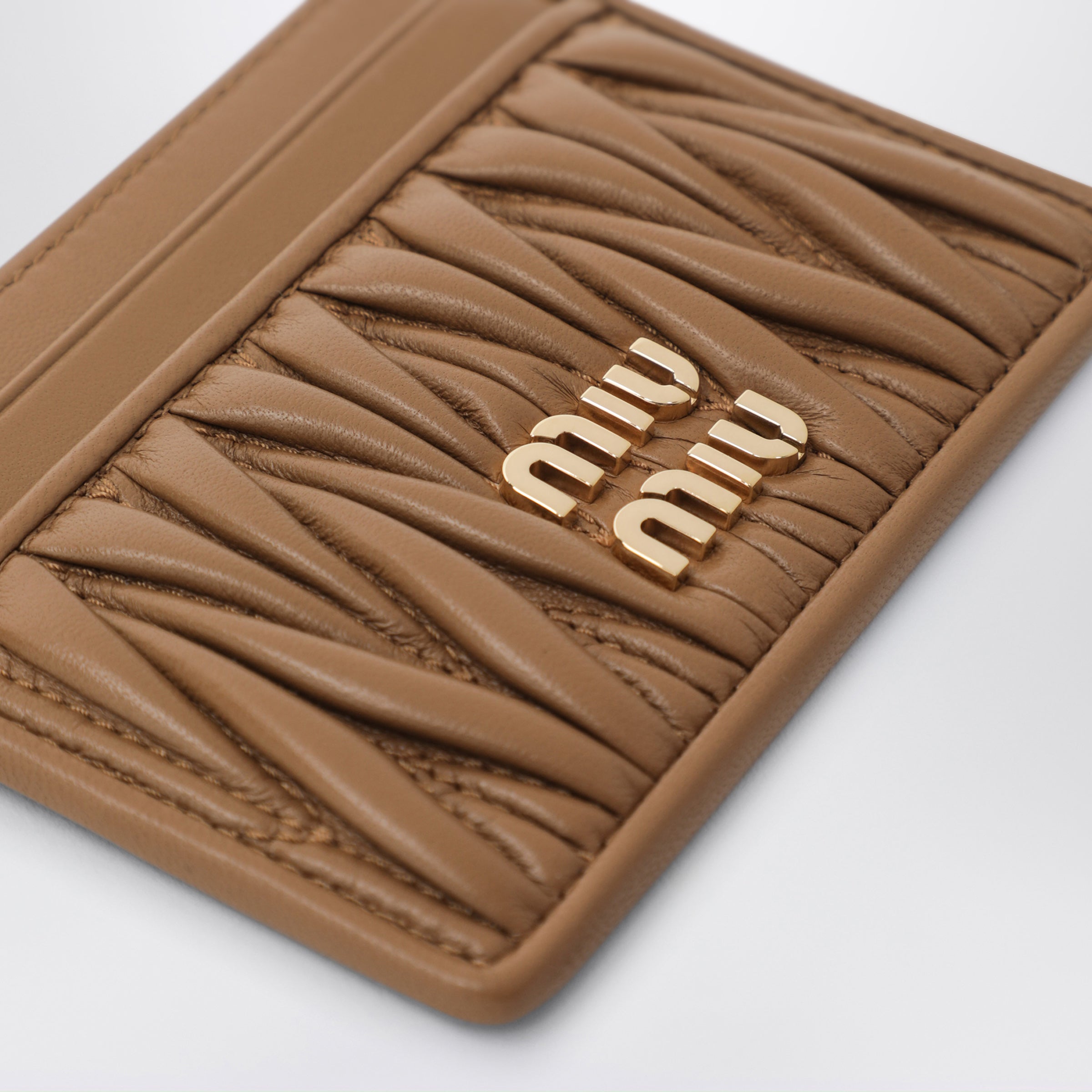 Caramel Card Holder in Matelassé Nappa Leather