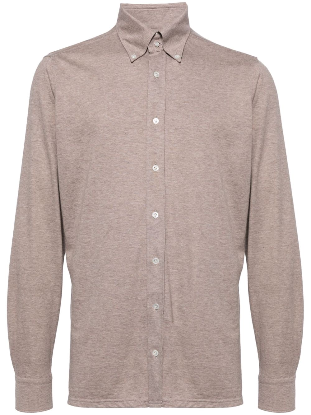Cotton-cashmere blend shirt - Neutrals