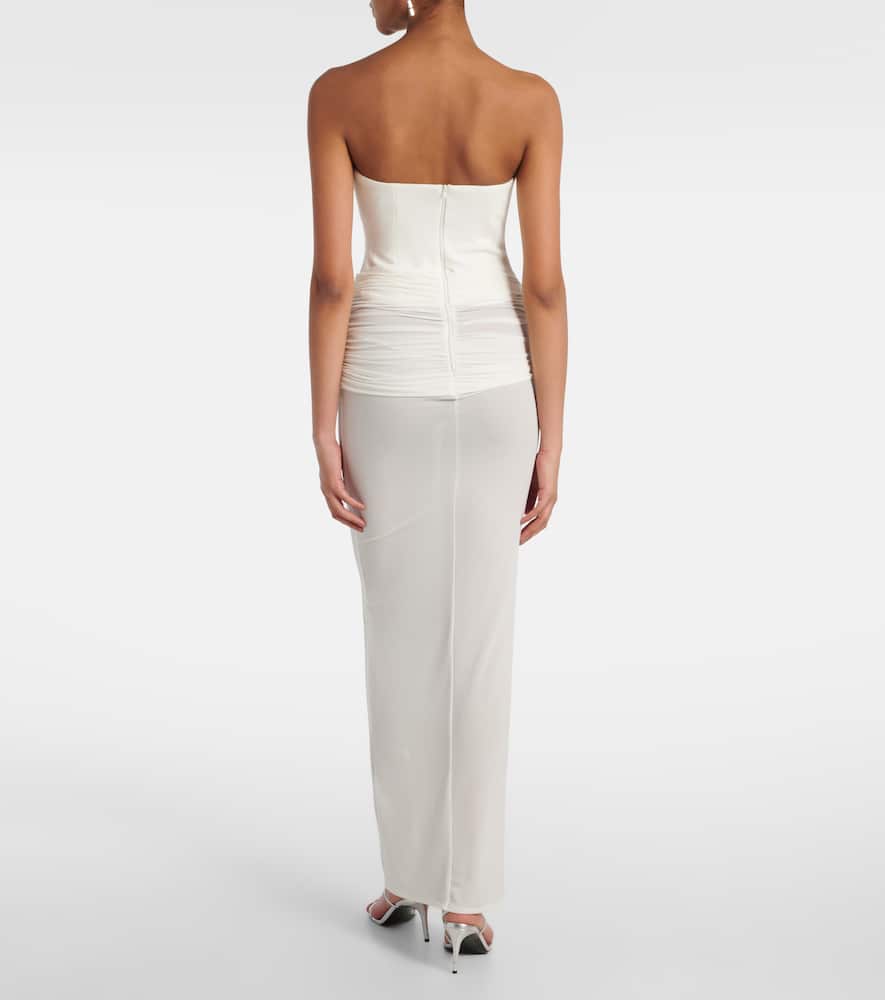 Draped crêpe jersey corset dress