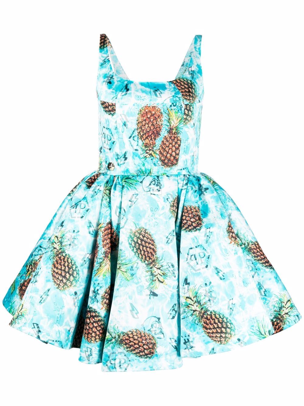 Duchesse pineapple skies-print mini dress