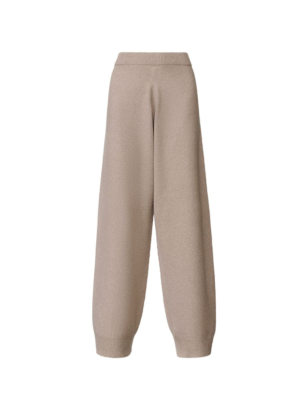 Silk & Nylon Wool Blend Trousers — Beige