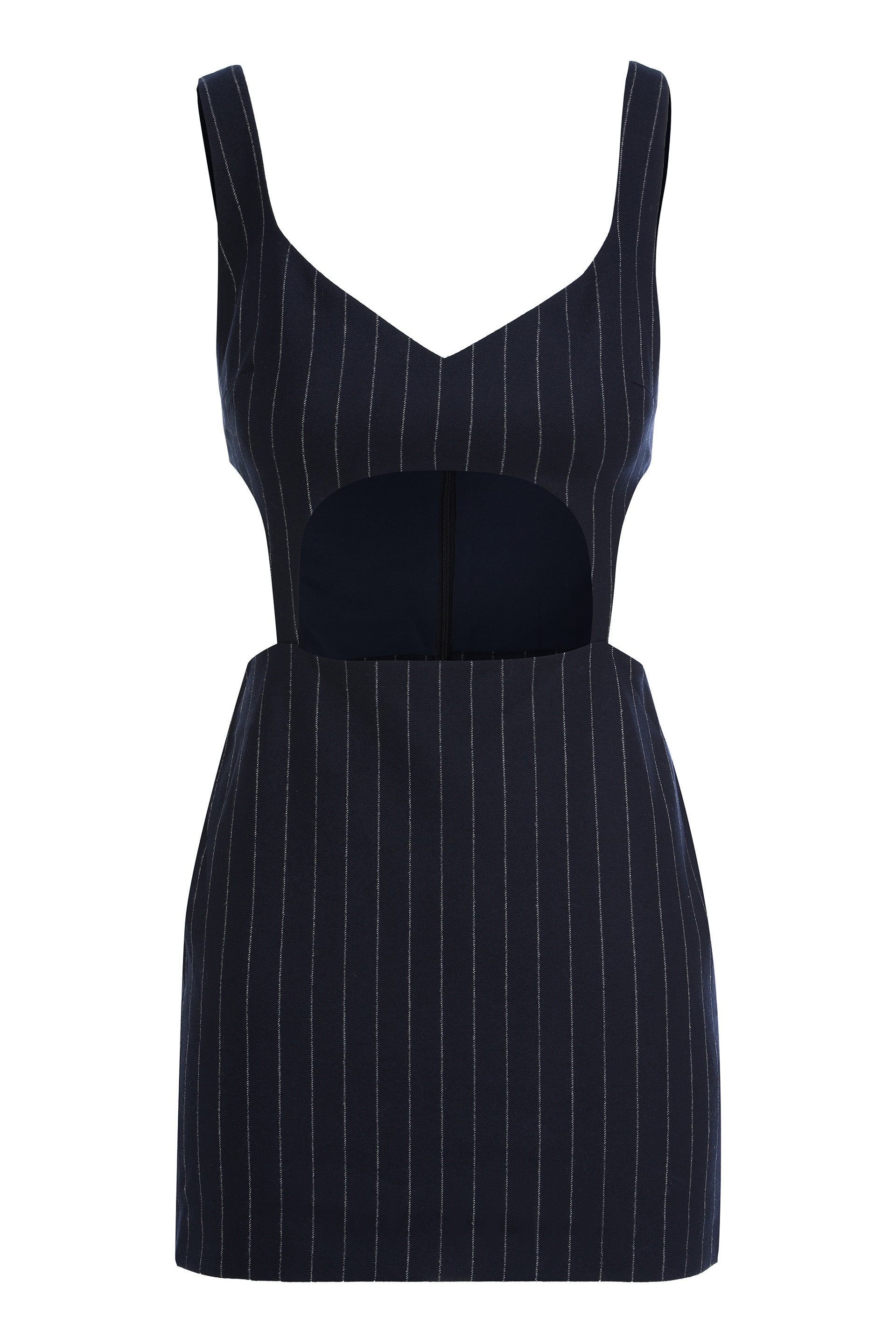 Zeynep Arçay Pinstriped Cut-Out Mini Dress
