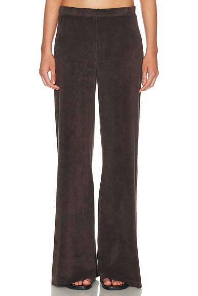 Suzie Kondi Zephyra Terry Flare Pant in Truffle - Brown. L also in