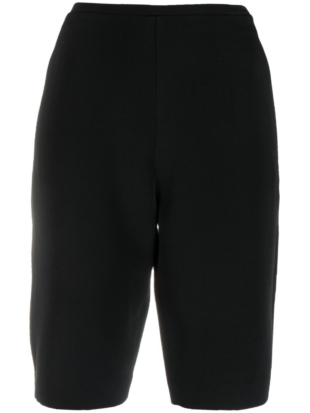 Slim-fit wool-silk shorts - Black