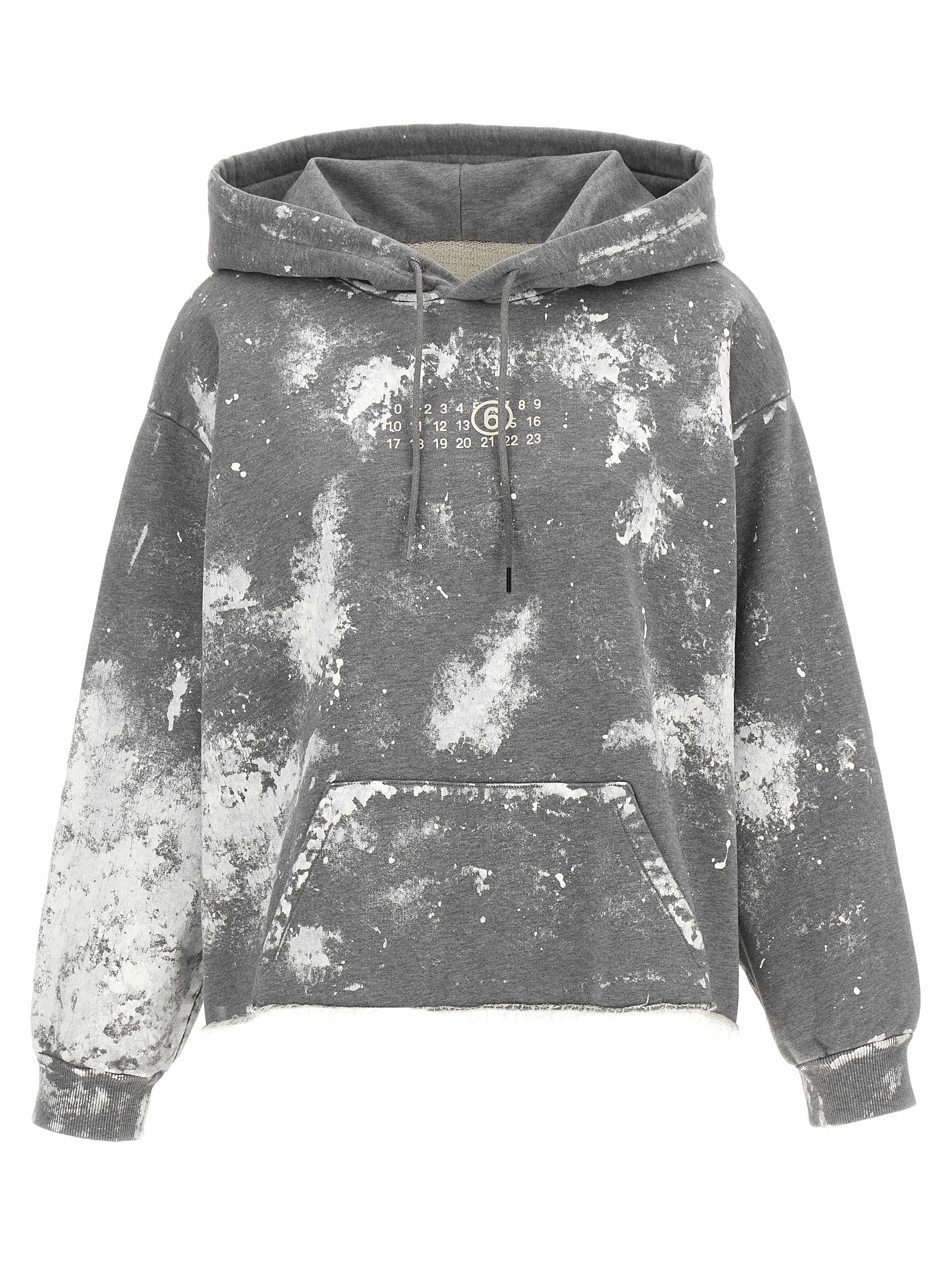 Paint-Stain Cotton Sweatshirt — Gray