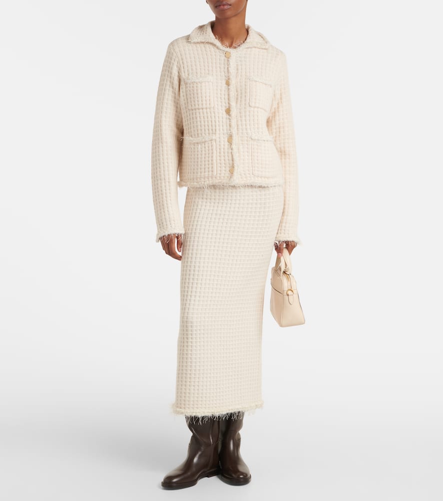 Distressed wool and cashmere cardigan