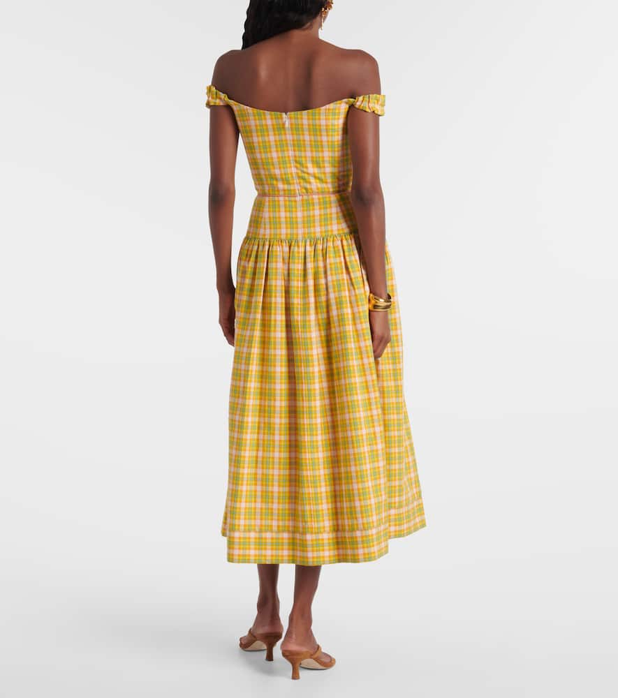 Giorgia checked cotton midi dress