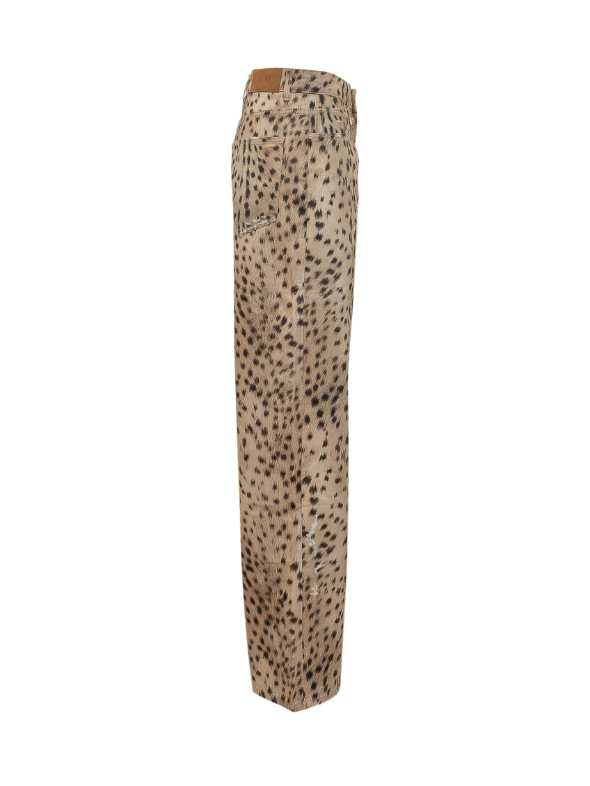 Amiri - deer print carpenter wide leg jean