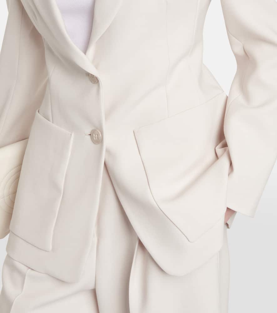 Single-breasted wool-blend blazer