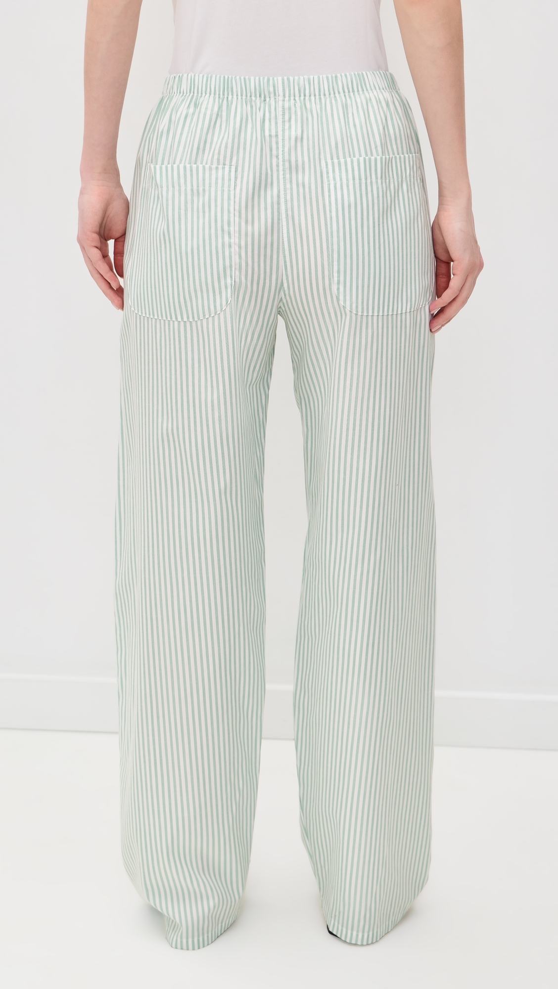 Yoshi Stripe Wide Leg Pants Vert Stripe