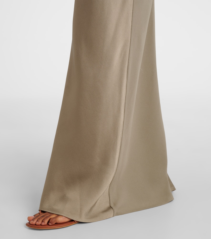 Paneled satin maxi dress