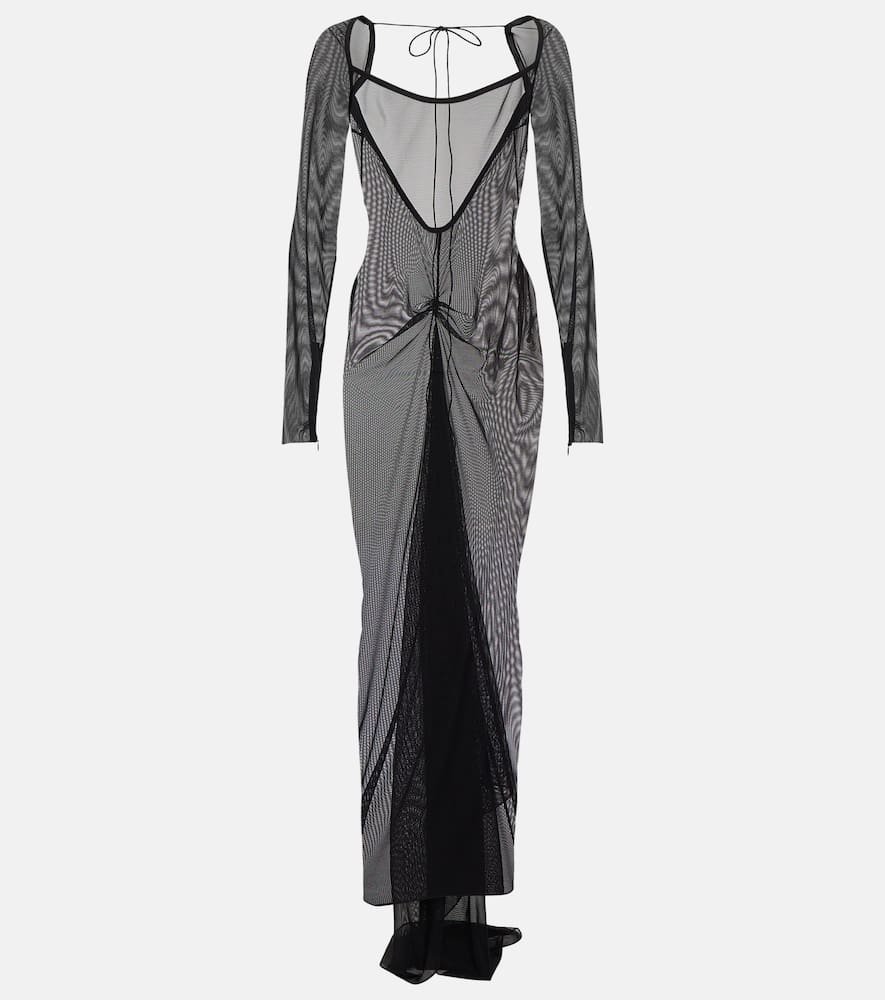 Sheer mesh gown