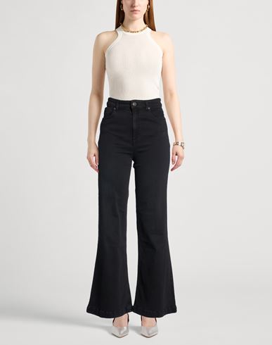Woman Jeans Black Size 29 Cotton, Elastane