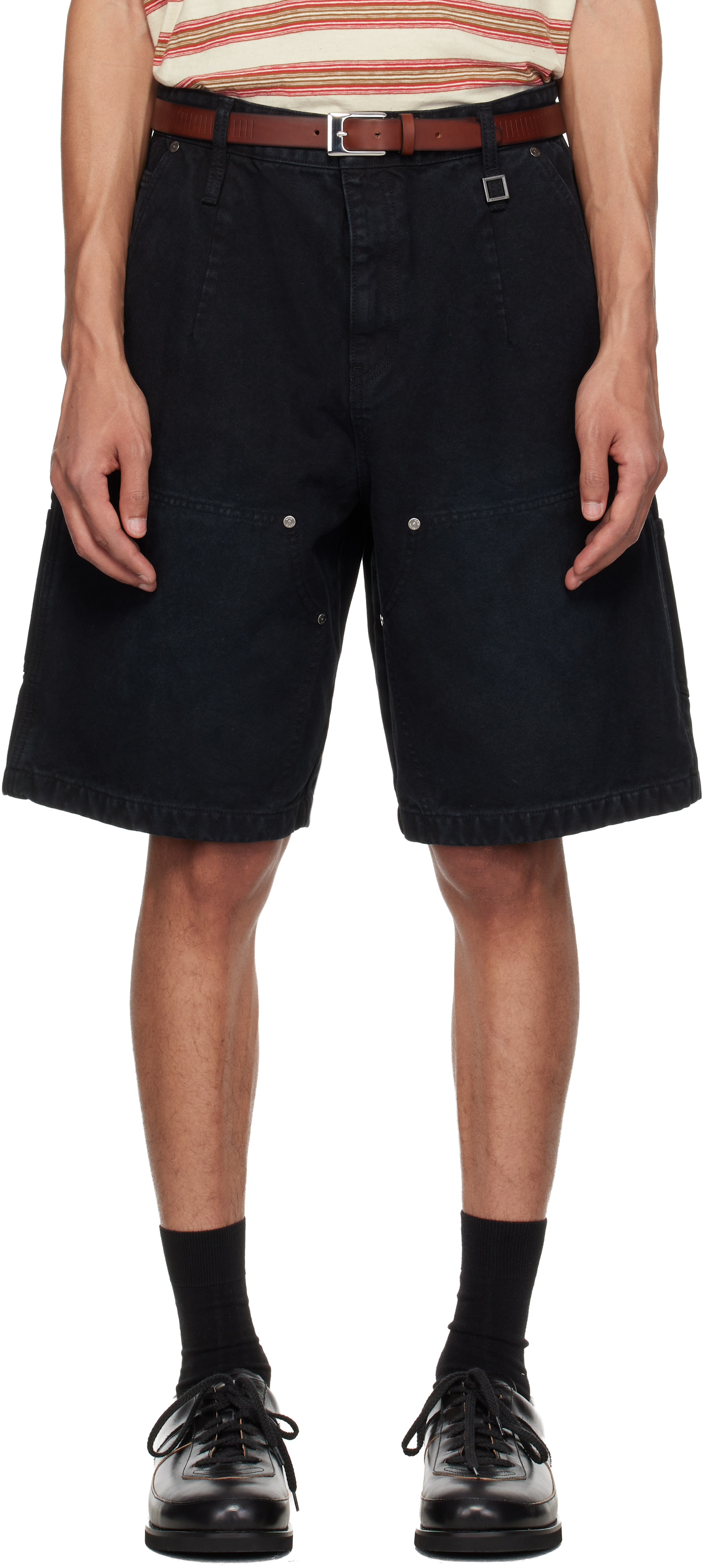 Navy Cotton Shorts