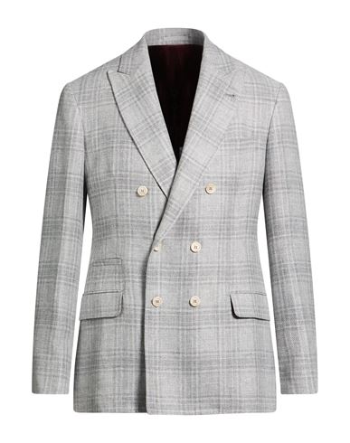 Man Blazer Light grey Size 38 Linen, Wool, Silk