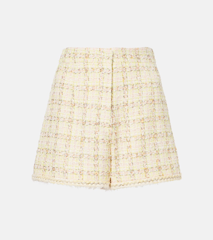 Checked cotton-blend shorts