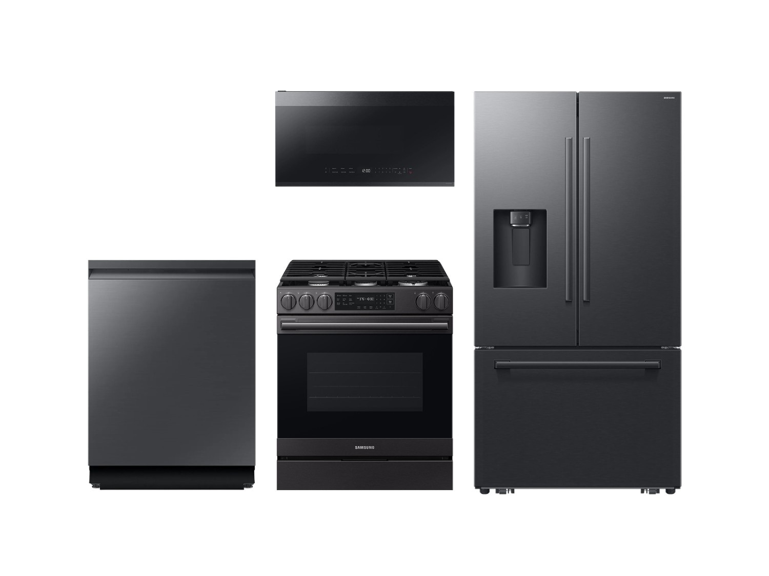 Bespoke Kitchen Package with AI 3-Door French Door Fridge in Black