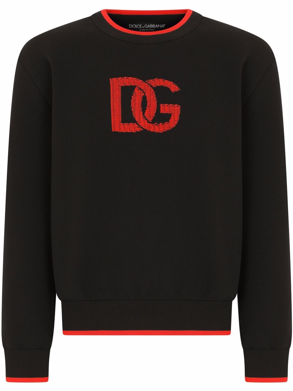 Logo-print contrasting-trim jumper - Black