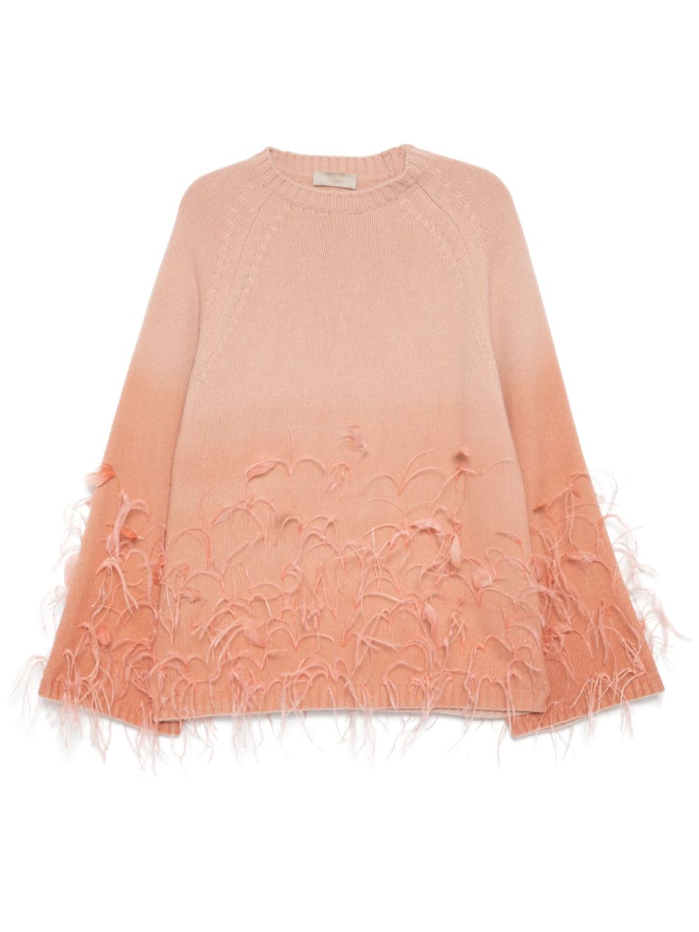 Feather embellished knit sweater - Pink
