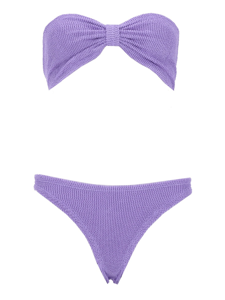 Textured Bandeau Knot Bikini Set