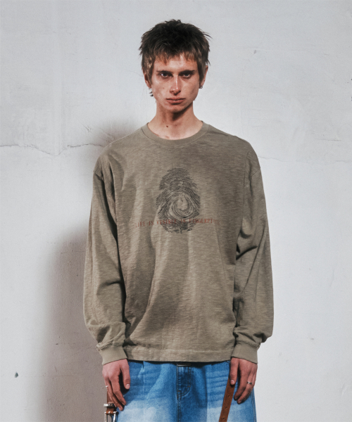FINGERPRINT SLUB LS TEE OLIVE