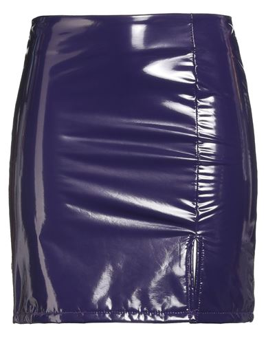 Woman Mini skirt Purple Size S Polyester, Polyurethane, Elastane