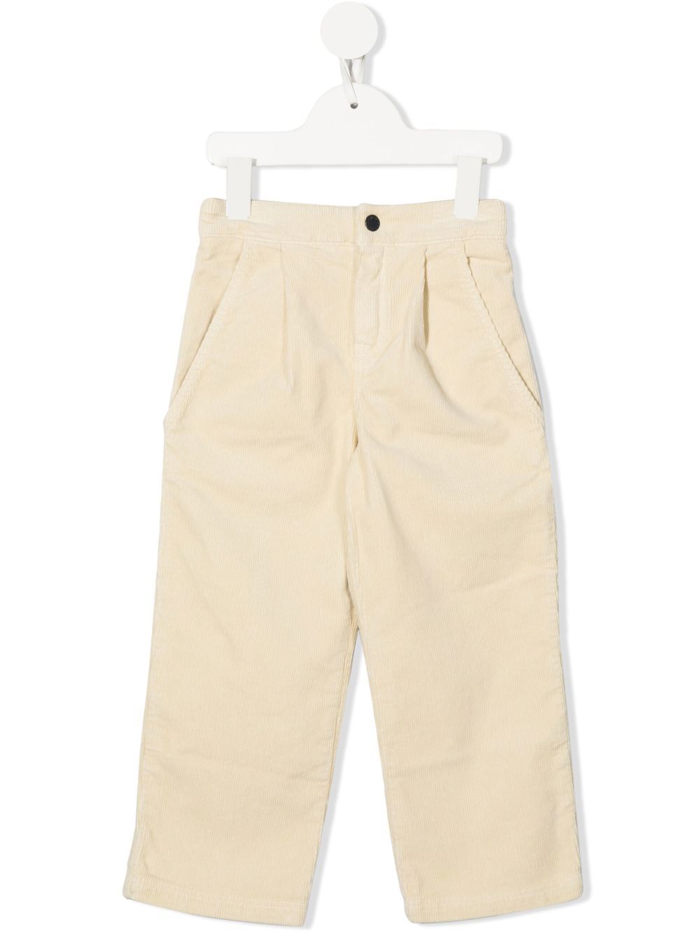 Corduroy straight-leg trousers - Neutrals