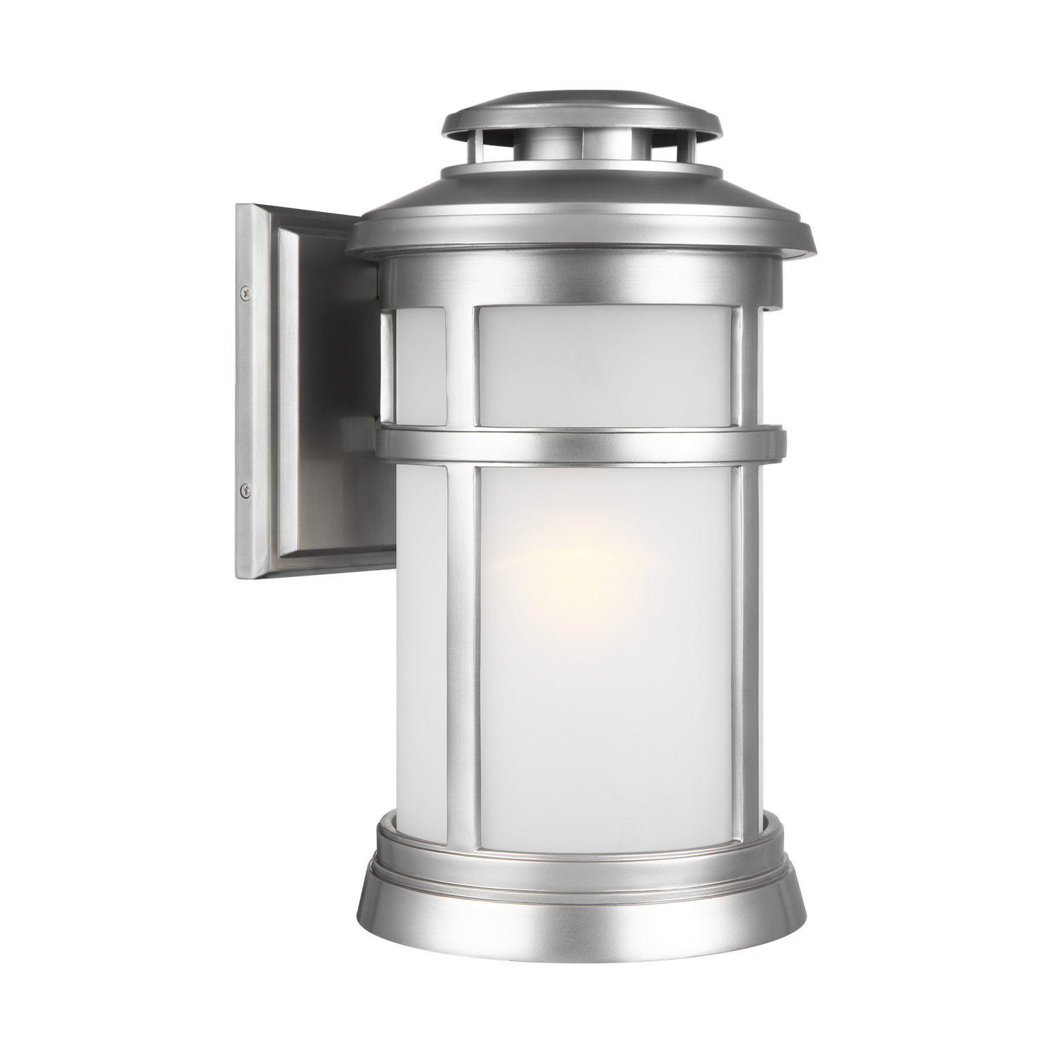 Painted Brushed Steel One Light Outdoor Wall Lantern from the Newport Collection