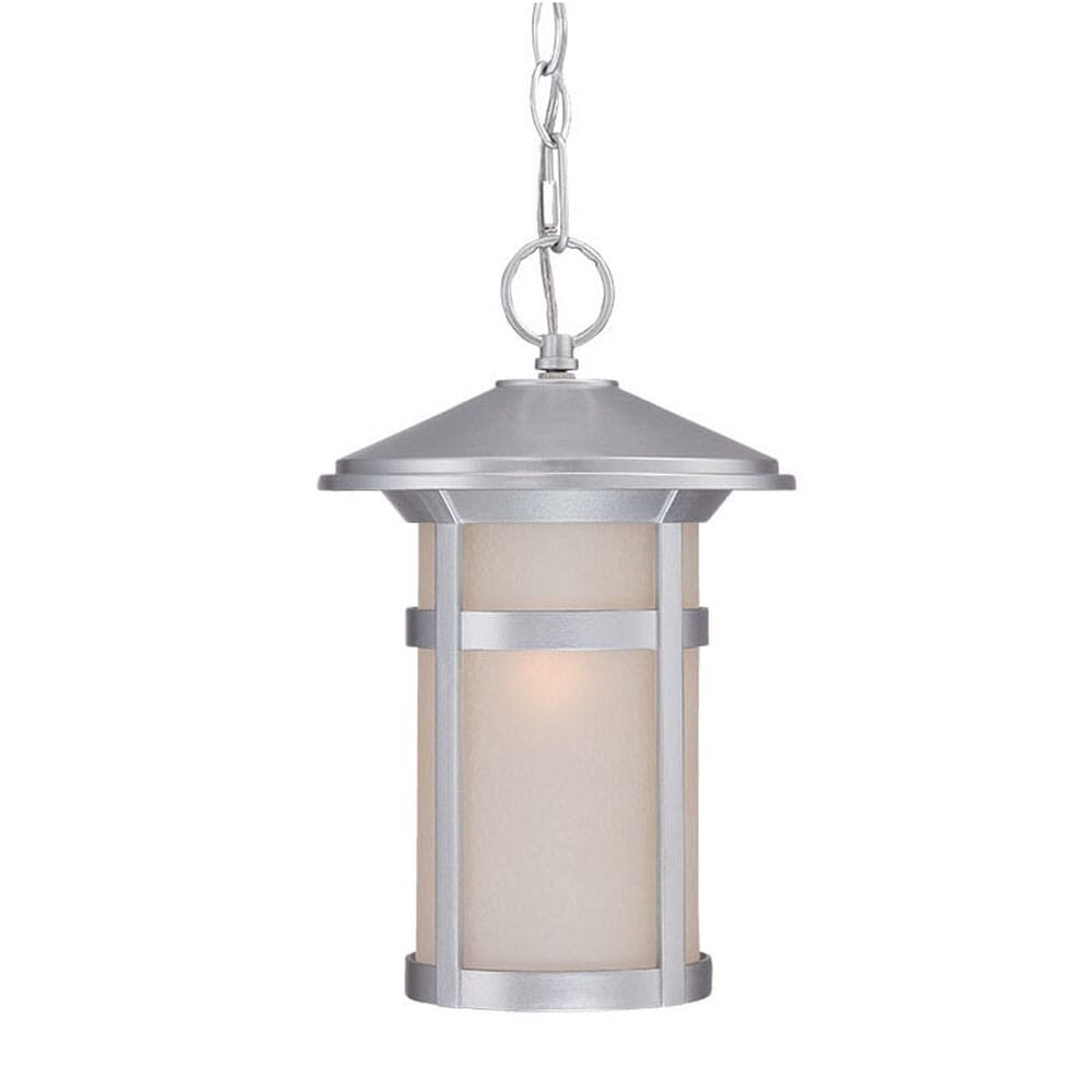 Brushed Silver One Light Hanging Lantern from the Phoenix Collection