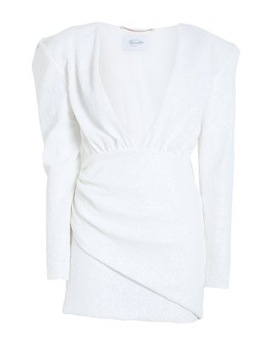 Woman Mini dress White Size 4 Polyester, Elastane