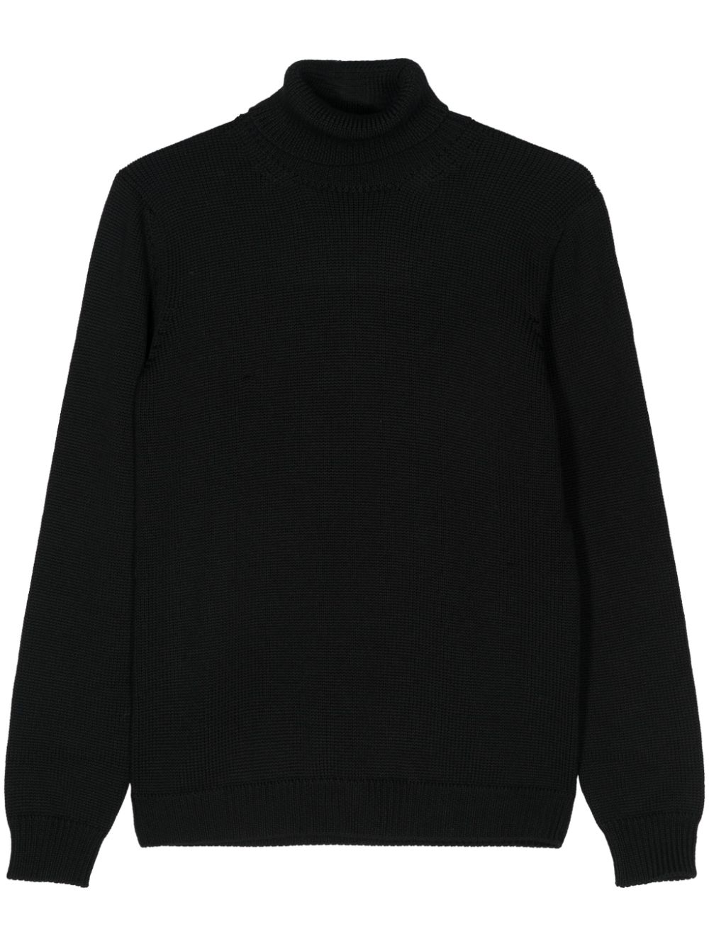 Roll-neck merino jumper - Black