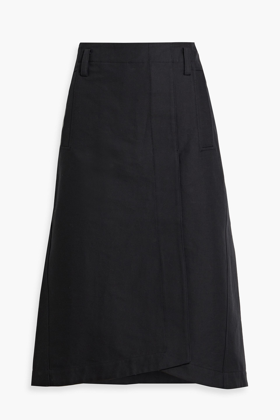 Wrap-effect cotton skirt