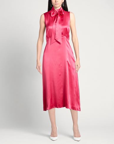 Woman Midi dress Fuchsia Size 10 Silk