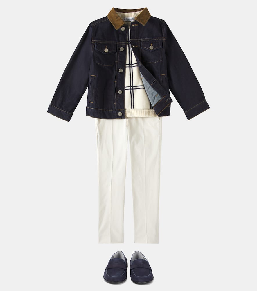 Bonpoint Erwin checked wool and cotton sweater