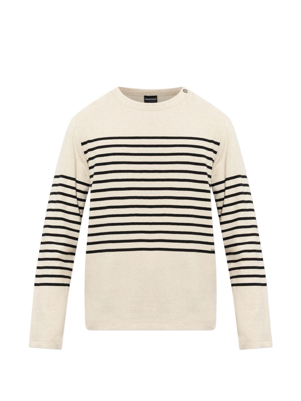 Striped Linen Blend Sweater — Cream