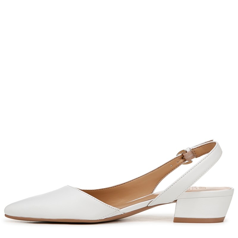 Women's Banks Slingback Shoes (White Leather)