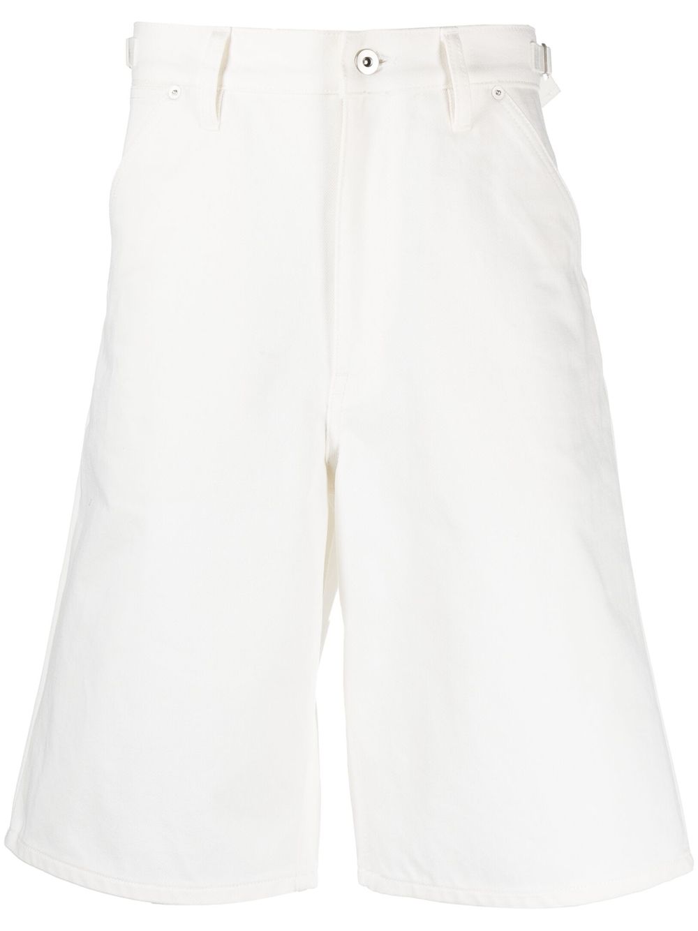 High-waisted A-line bermuda shorts - White