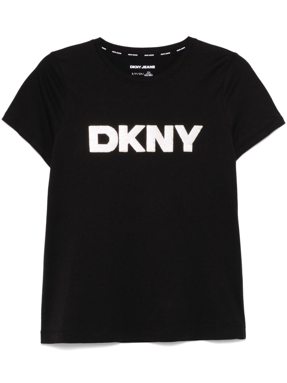Sequin-logo T-shirt - Black