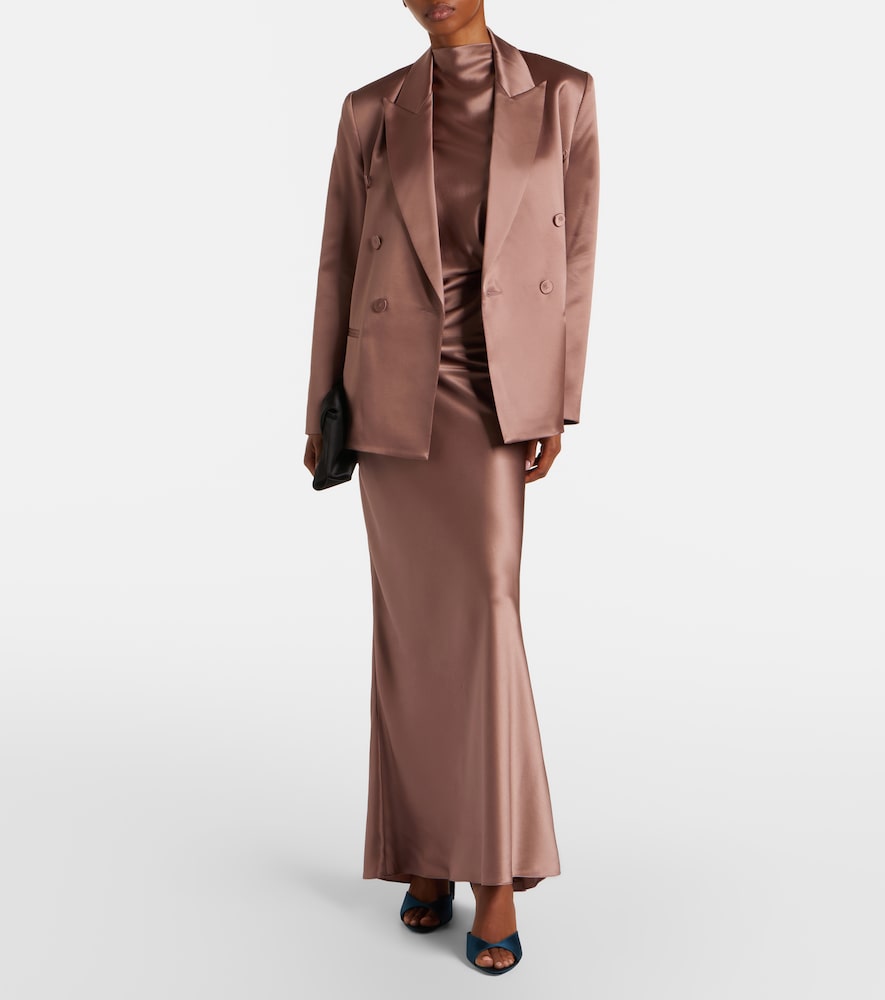 Draped silk satin top