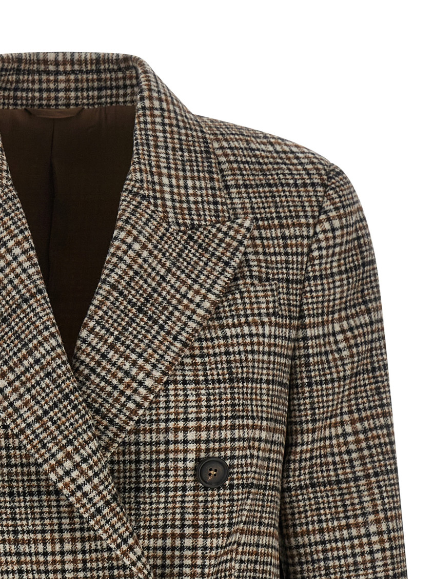 Alpaca And Wool Prince Of Wales Blazer With Monili