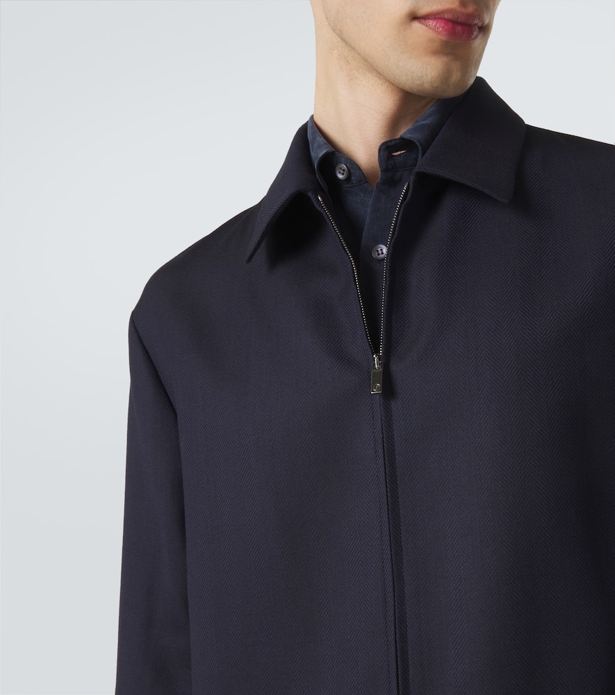 Chevron wool and cashmere-blend jacket
