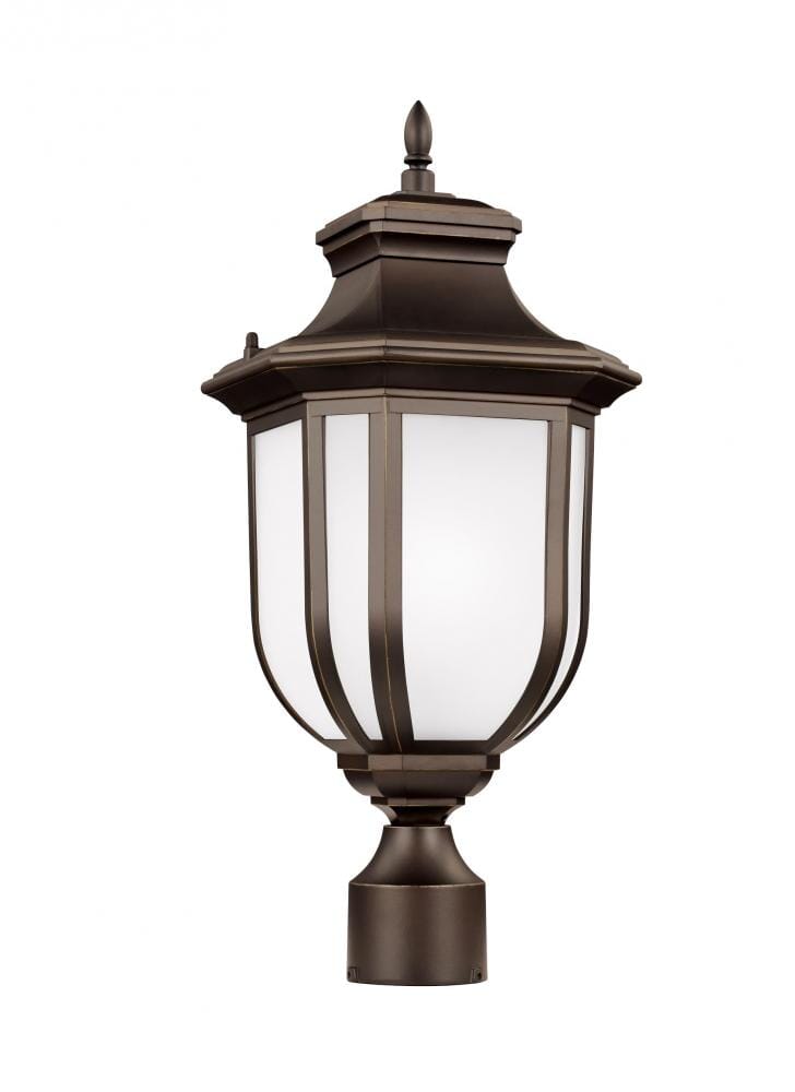 Antique Bronze One Light Outdoor Post Lantern from the Childress Collection
