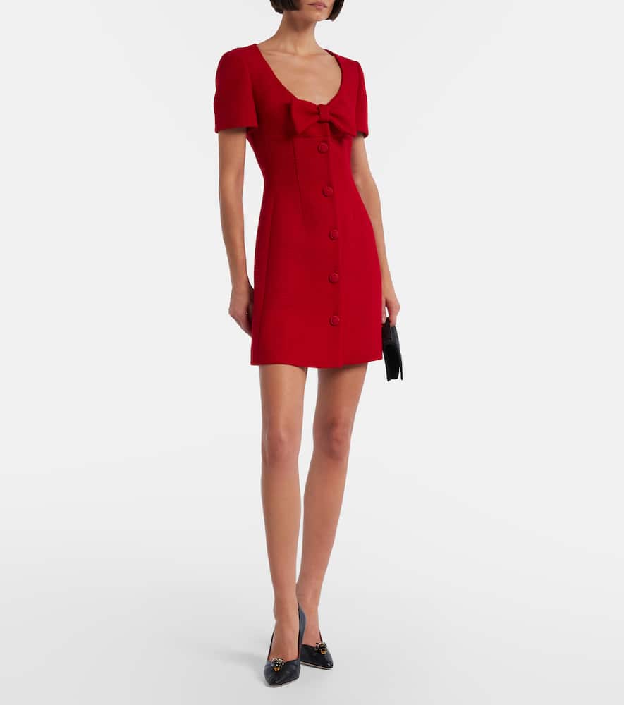 Wool-blend tweed minidress