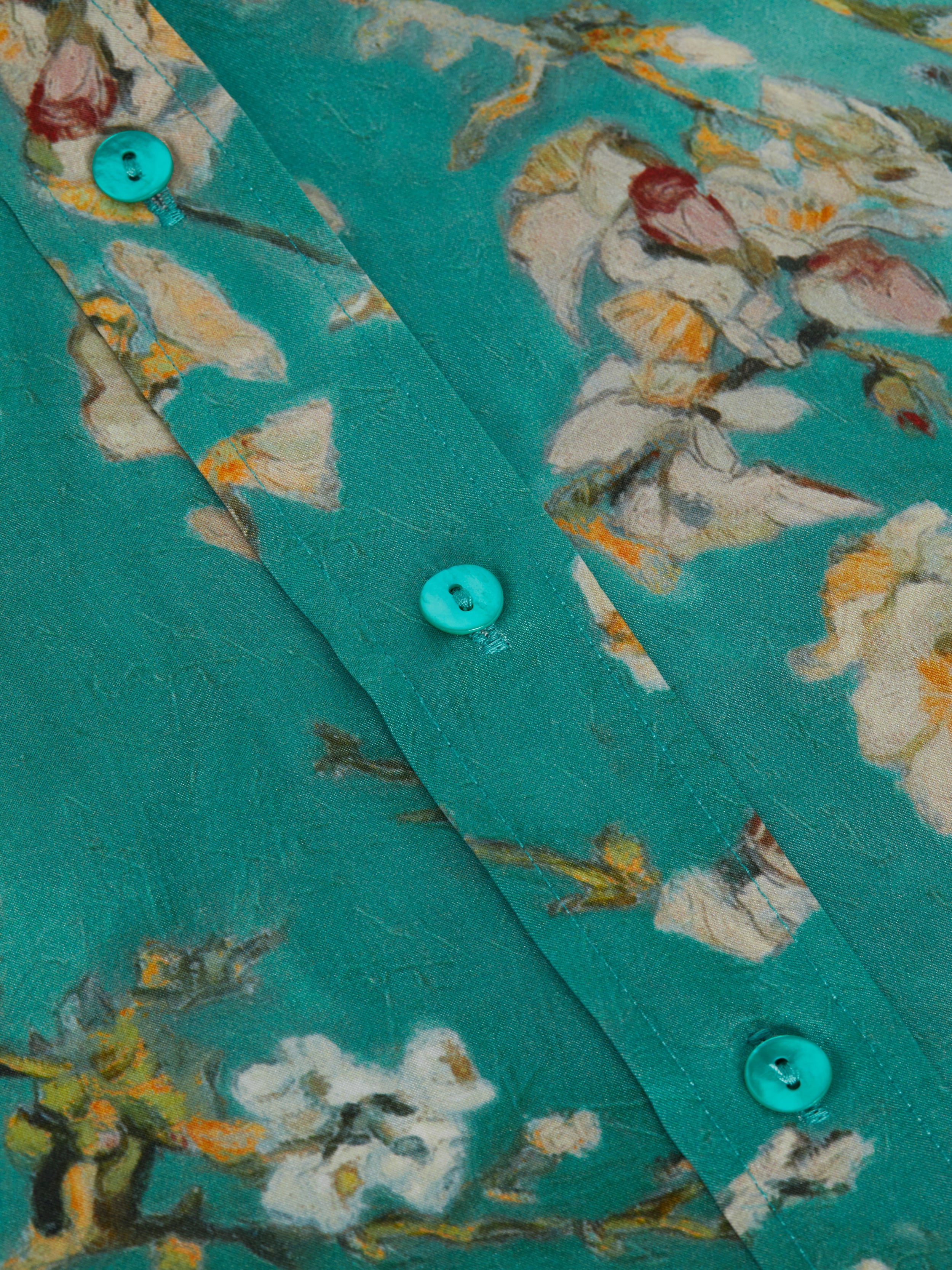 Dani Silk Blouse Top In Teal