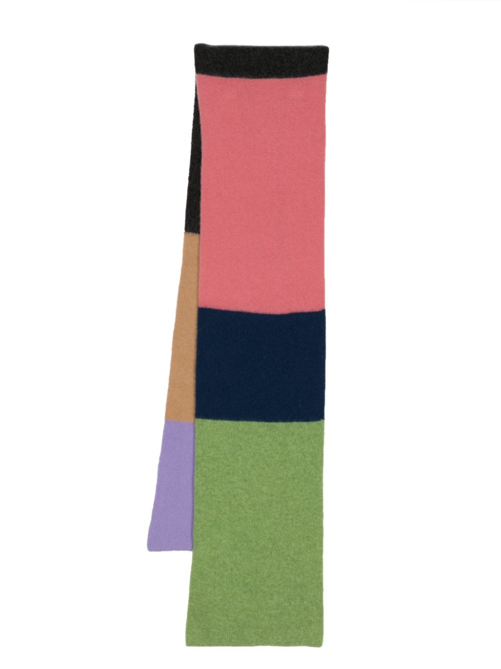 Striped brushed cashmere scarf - Multicolour