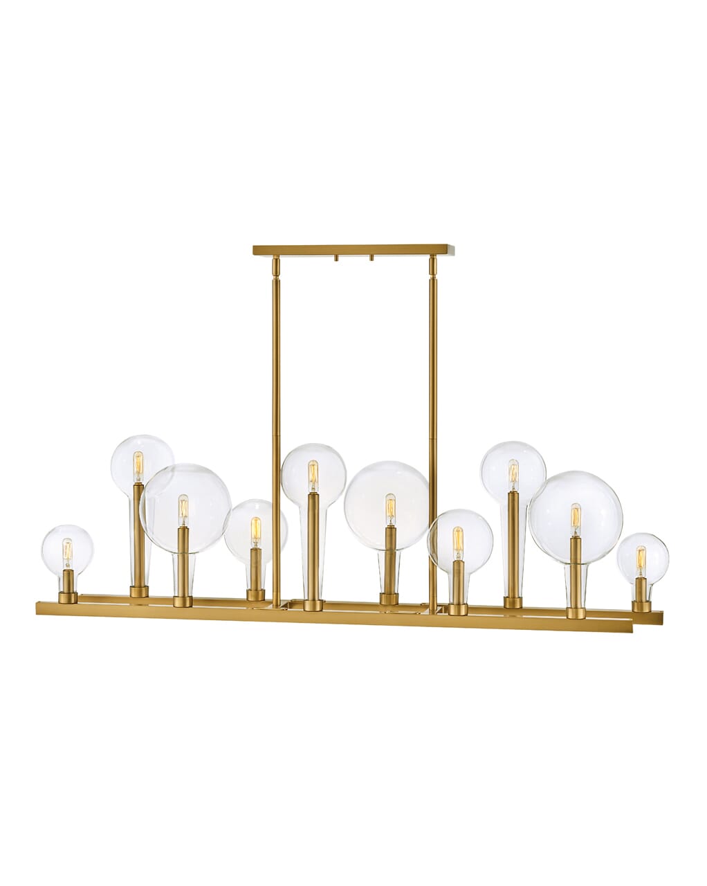 Lacquered Brass LED Linear Chandelier from the Alchemy Collection