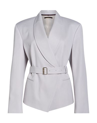 Woman Blazer Light grey Size 10 Virgin Wool