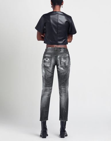 Woman Denim cropped Black