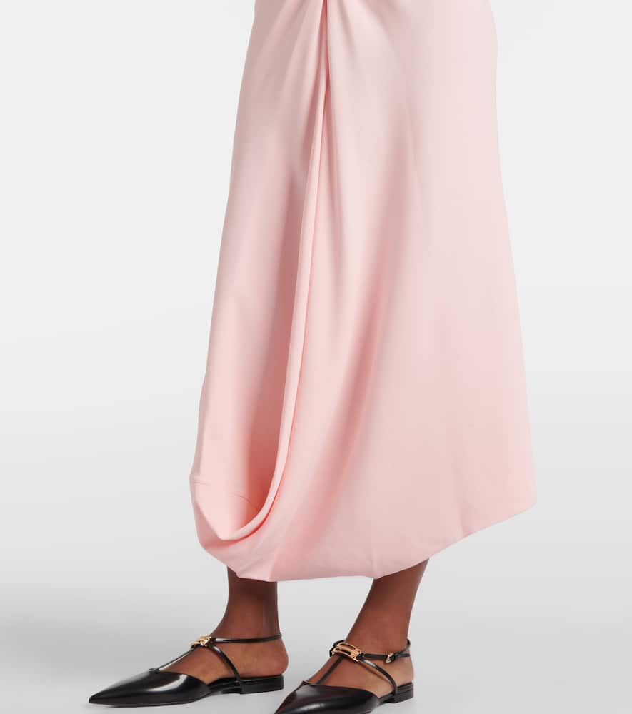 Scarf-detail open-back crêpe midi dress