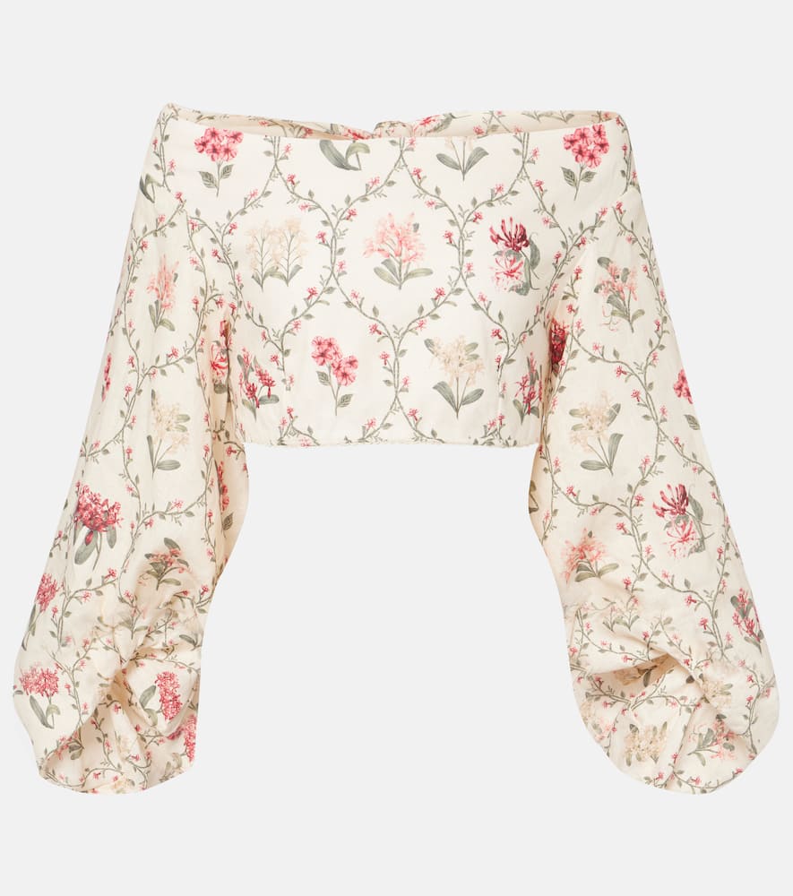 Agua by Agua Bendita Floral linen top